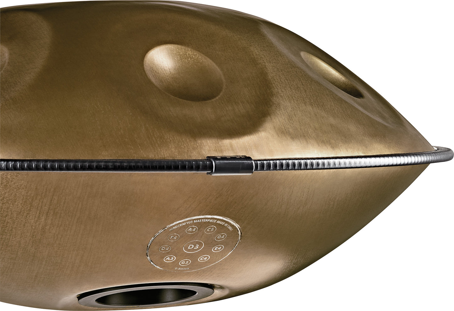 MEINL Sonic Energy Sensory Handpan Stainless Steel D Amara 10 Notes 440 Hz - Vintage Gold detail view 19 at Luna Panther