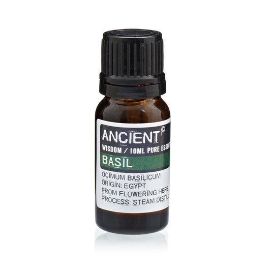 Polished 10 ml Basil Essential Oil featuring natural patterning and unique variations - Luna Panther