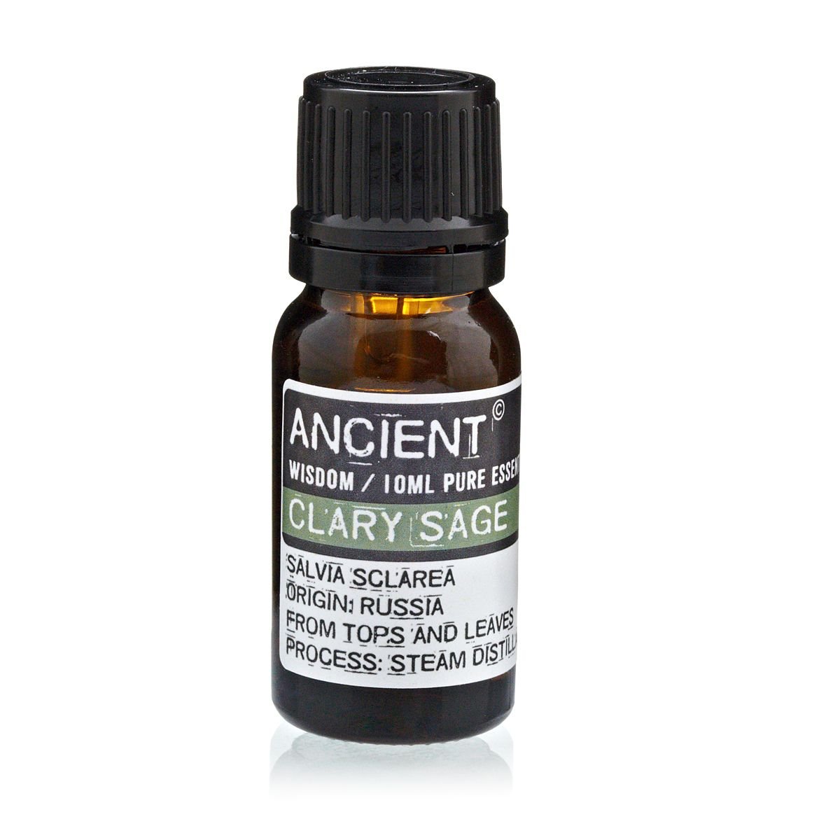 Polished 10 ml Clary Sage Essential Oil featuring natural patterning and unique variations - Luna Panther