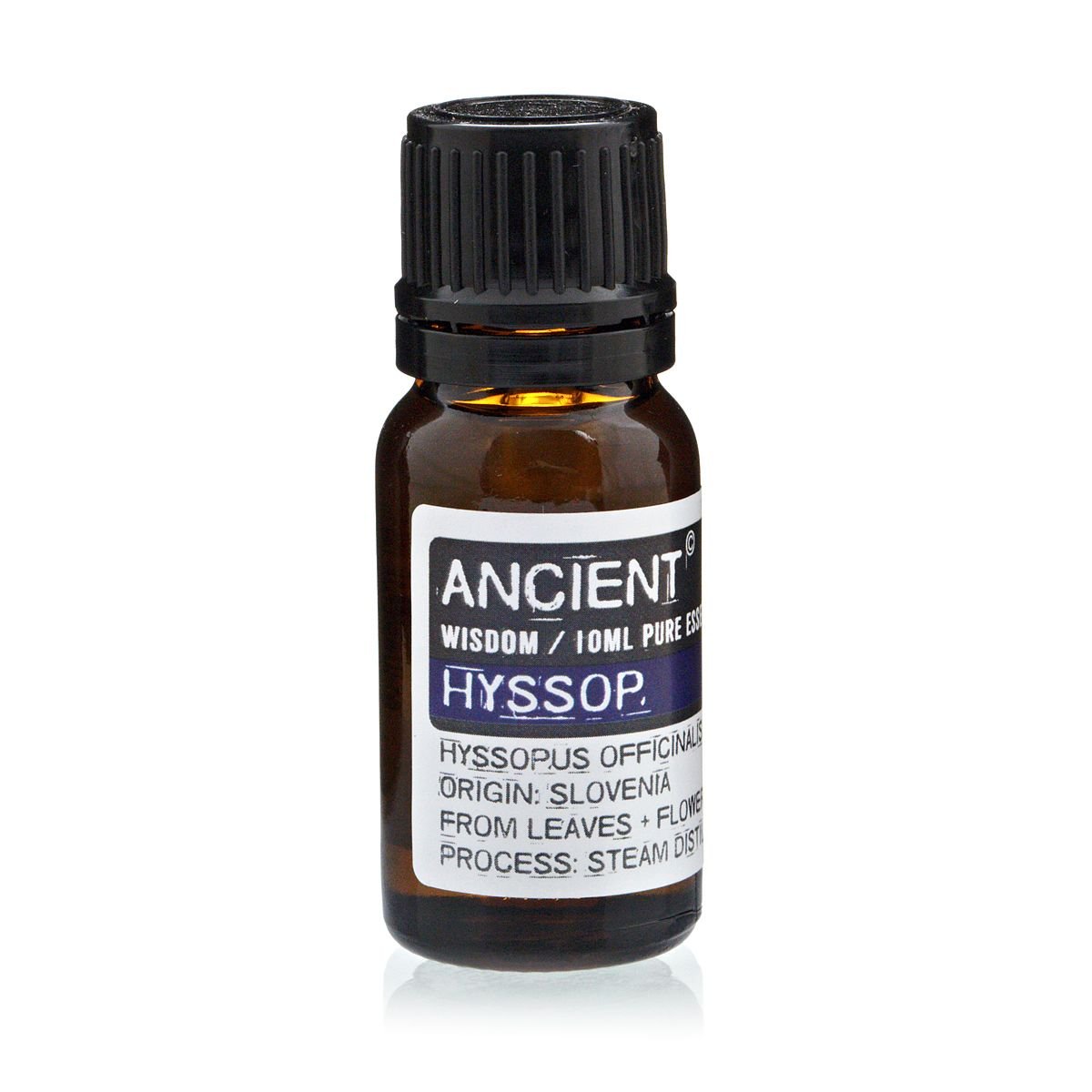 Polished 10 ml Hyssop Essential Oil featuring natural patterning and unique variations - Luna Panther