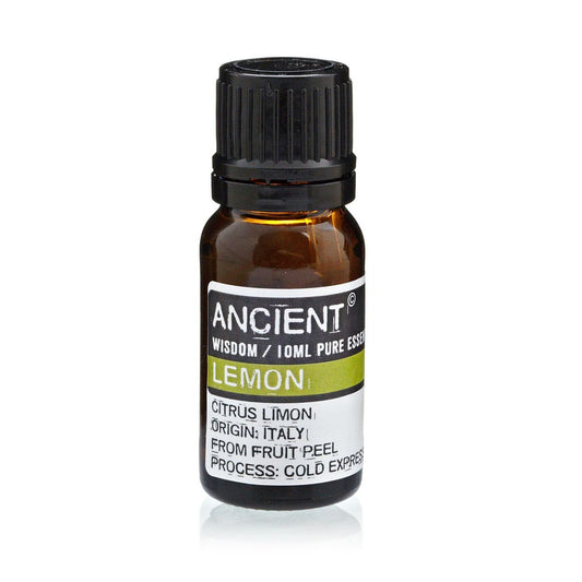 Polished 10 ml Lemon Essential Oil featuring natural patterning and unique variations - Luna Panther