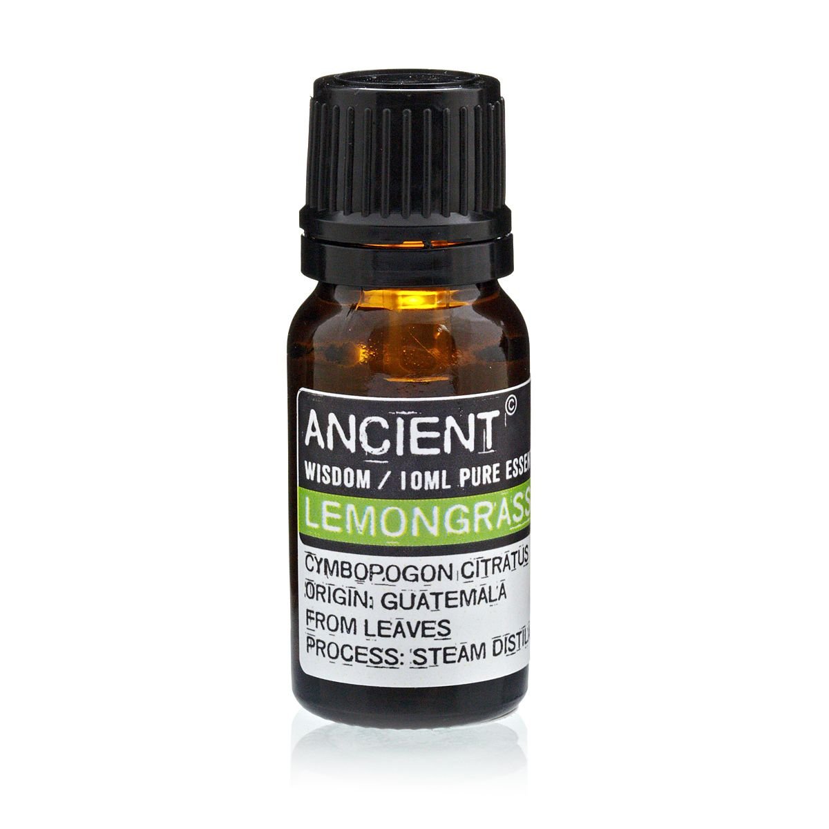 Polished 10 ml Lemongrass Essential Oil featuring natural patterning and unique variations - Luna Panther