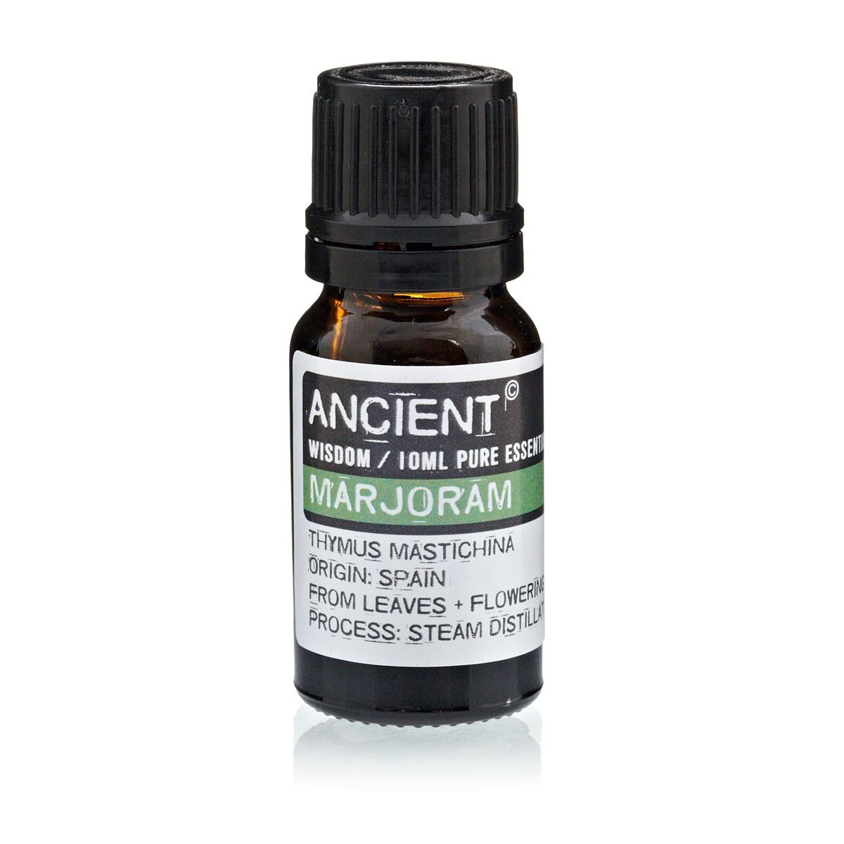 Polished 10 ml Marjoram Spanish Essential Oil featuring natural patterning and unique variations - Luna Panther