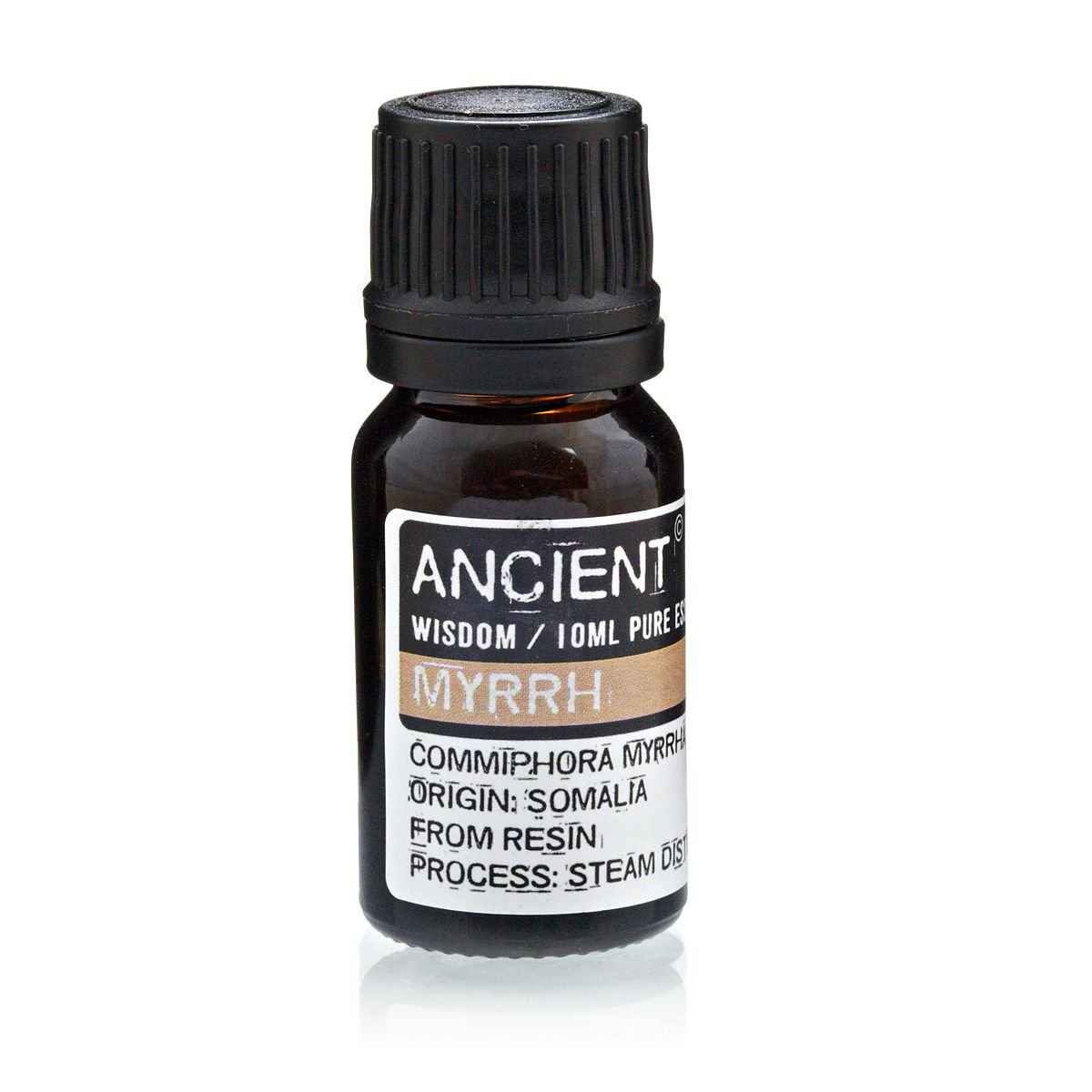 Polished 10 ml Myrrh Essential Oil featuring natural patterning and unique variations - Luna Panther