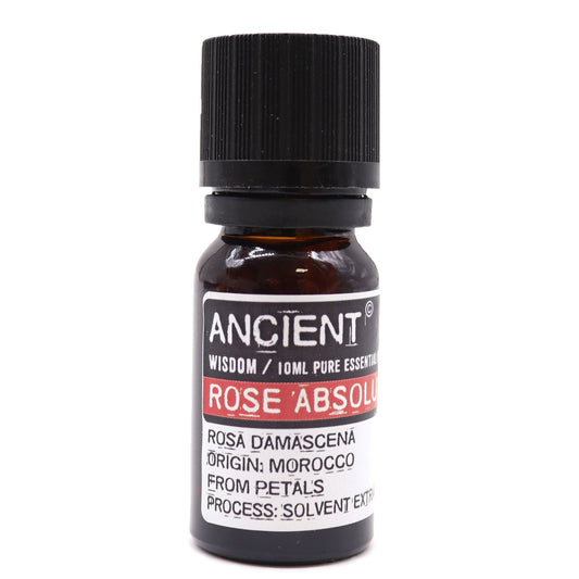 Polished 10 ml Rose Absolute Essential Oil featuring natural patterning and unique variations - Luna Panther