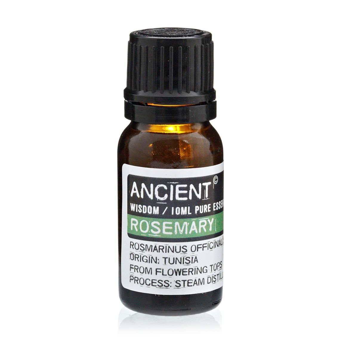 Polished 10 ml Rosemary Essential Oil featuring natural patterning and unique variations - Luna Panther