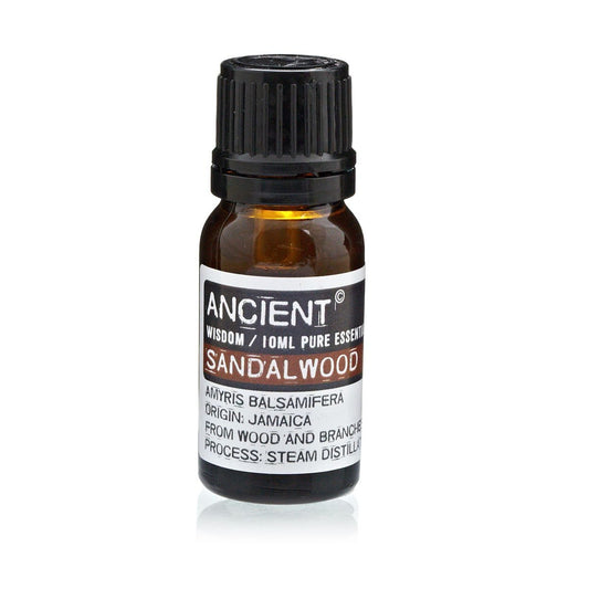 Polished 10 ml Sandalwood Amayris Essential Oil featuring natural patterning and unique variations - Luna Panther