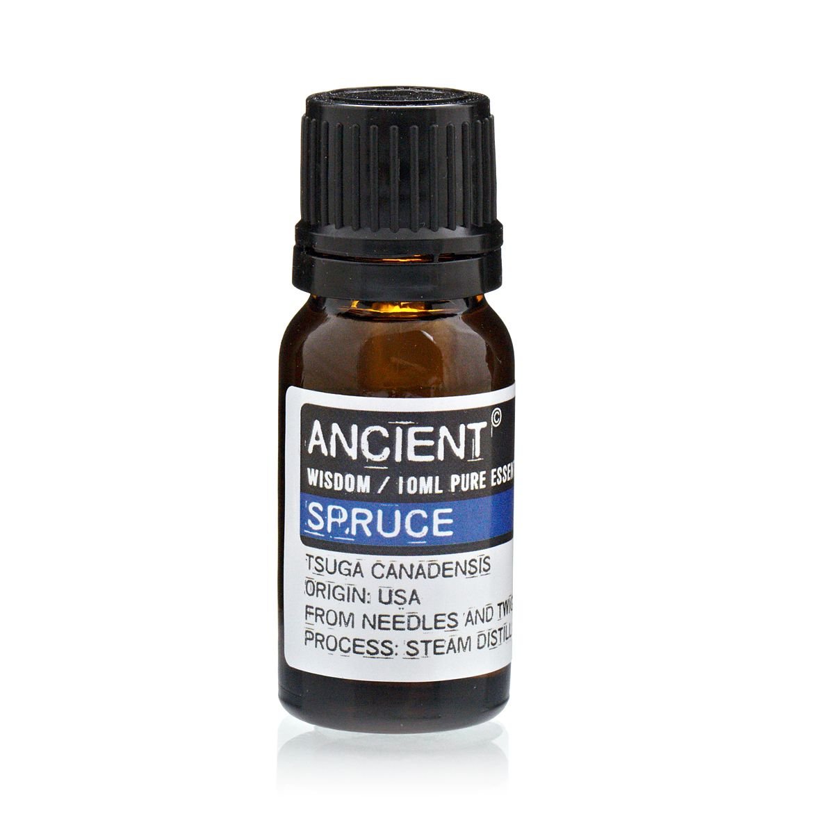 Polished 10 ml Spruce Essential Oil featuring natural patterning and unique variations - Luna Panther