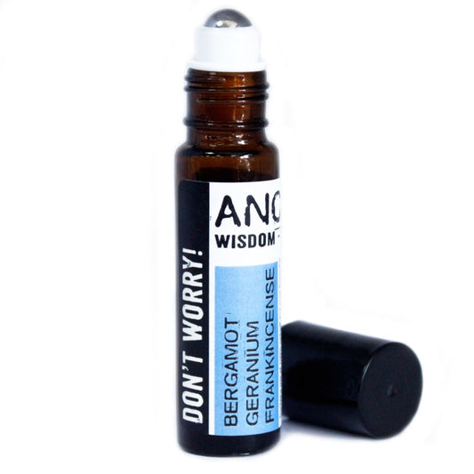 Polished 10ml Roll On Essential Oil Blend - Don't Worry! featuring natural patterning and unique variations - Luna Panther