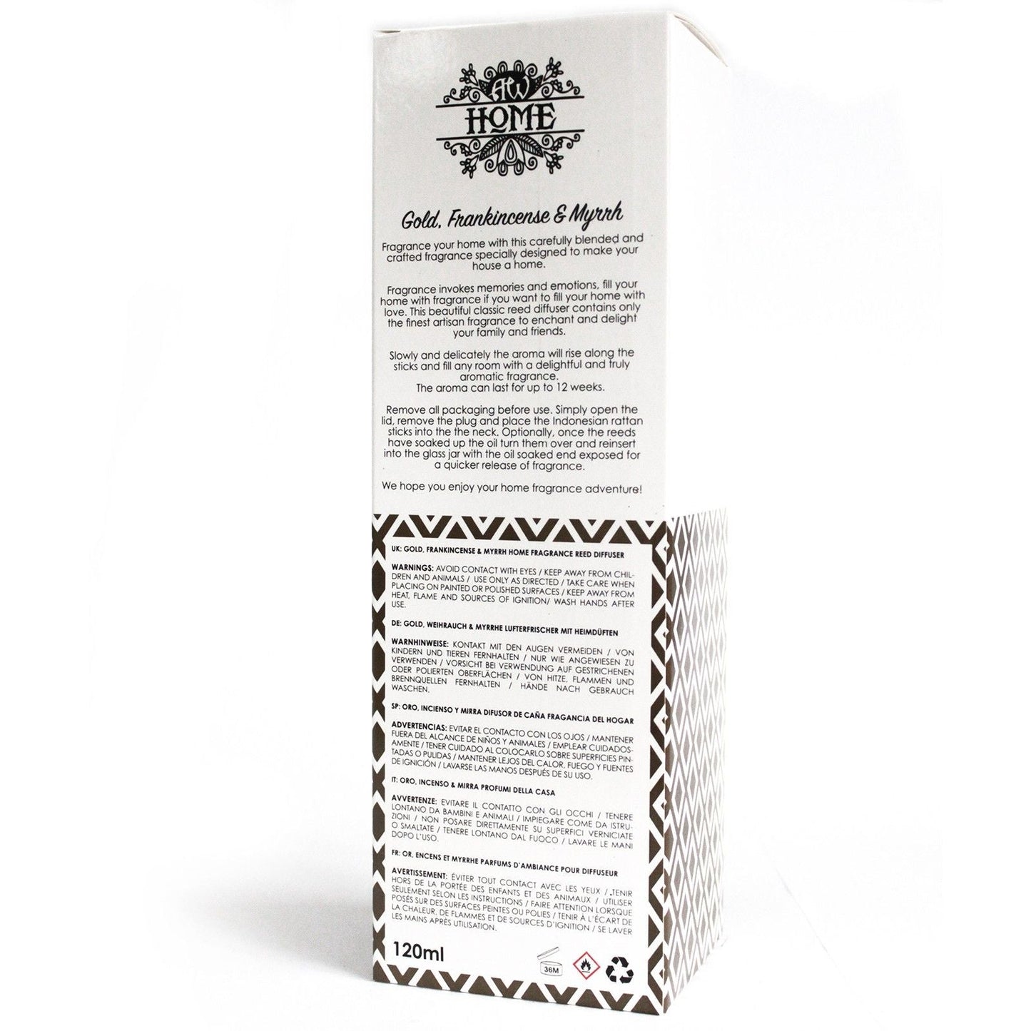 120ml Reed Diffuser - Gold, Frankincense & Myrrh - Luna Panther