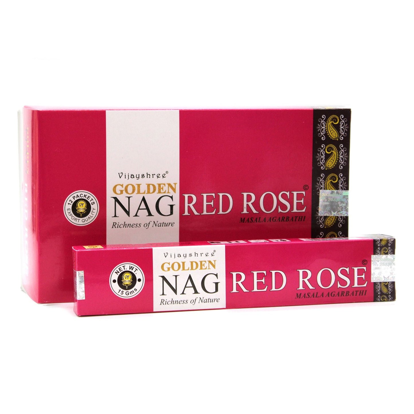 15g Golden Nag - Red Rose 15g incense sticks at Luna Panther