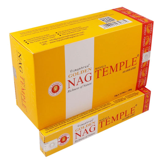 Polished 15G Golden Nag Temple Incense featuring natural patterning and unique variations - Luna Panther alternate view