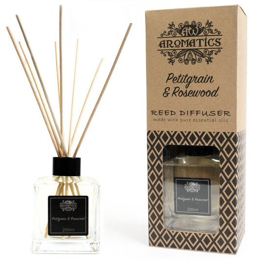 200ml Petitgrain & Rosewood Essential Oil Reed Diffuser - Luna Panther