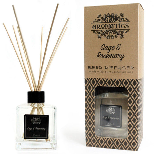 200ml Sage & Rosemary Essential Oil Reed Diffuser - Luna Panther