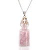 Polished Bottled Gemstones Necklace - Rose Quartz featuring soft pink tone and gentle translucence - Luna Panther