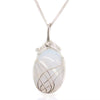 Polished Swirl Wrapped Gemstone Necklace - Opalite featuring milky opalescent glow and smooth finish - Luna Panther