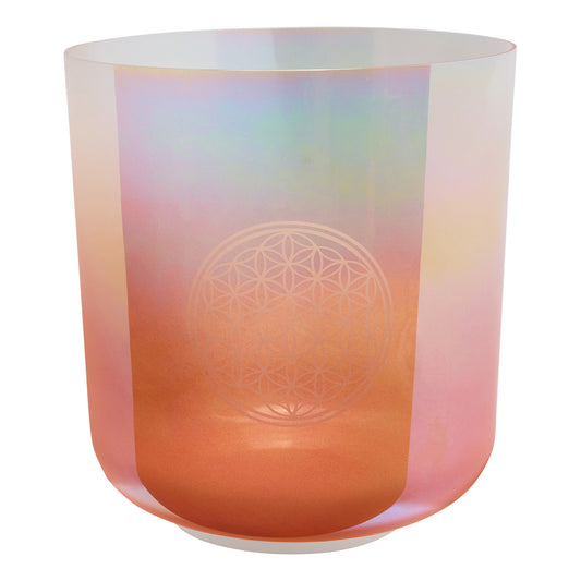 MEINL Sonic Energy Essence Crystal Singing Bowl 9" - C3/128 Hz - Light Rose Gold, Flower of Life at Luna Panther
