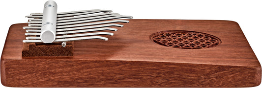Meinl Sonic Energy Solid "Flower of Life" Kalimba - 10 notes / Zambesi Redwood detail view 2 at Luna Panther alternate view