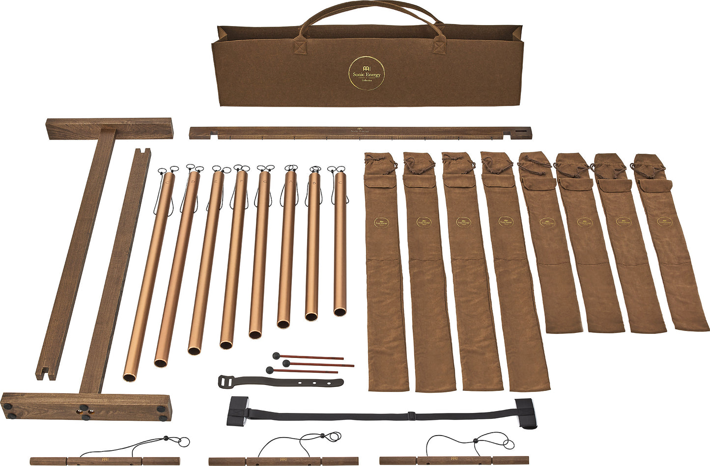MEINL Sonic Energy 8-piece Sound Bath Tube Chime Set, 440 Hz, Bronze detail view 9 at Luna Panther