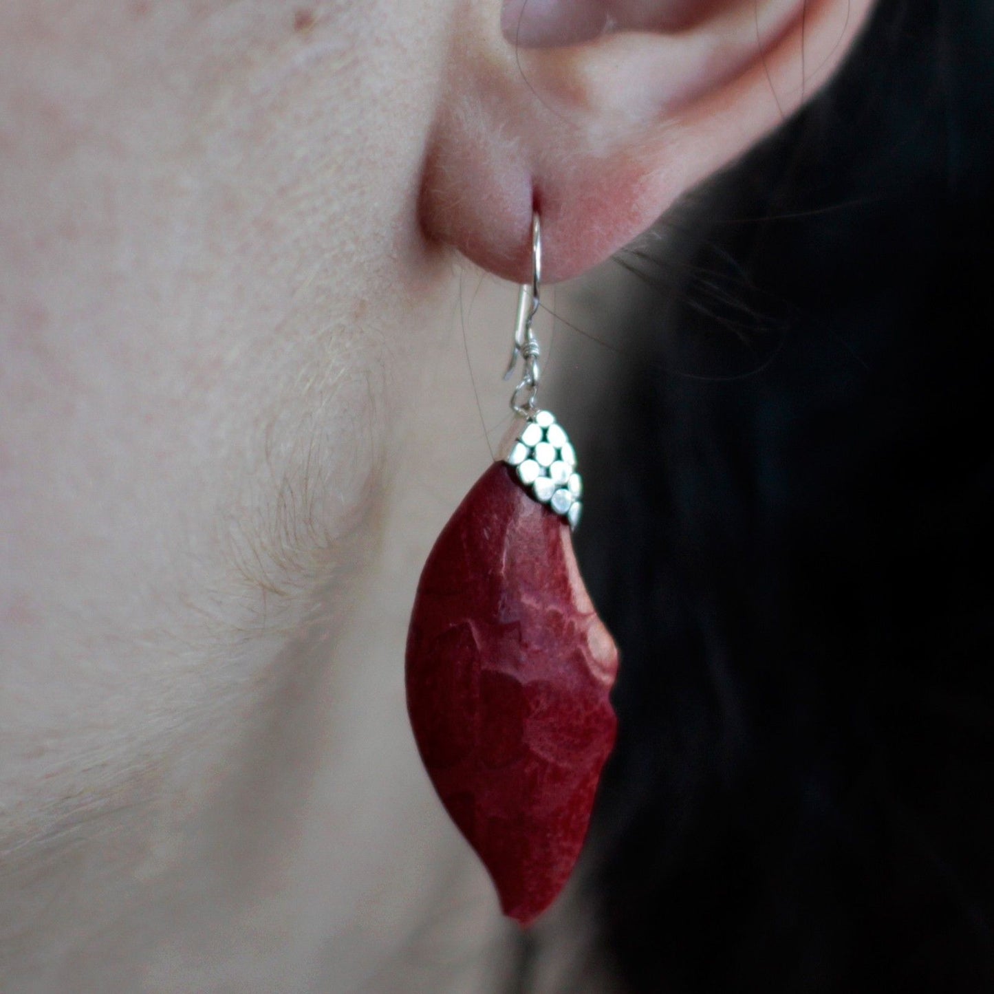 925 Silver Earrings - Leaf Drop - Luna Panther