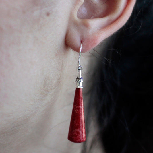 925 Silver Earrings - Long Teardrop - Luna Panther alternate view