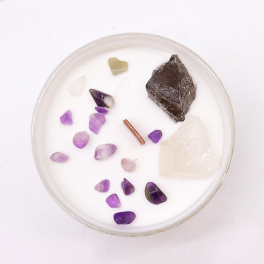 Chakra Crystal Candle - Crown Chakra detail view 2 at Luna Panther alternate view