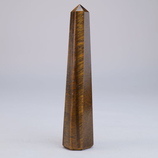 Tigers Eye Obelisk 100g natural crystal tower side alternate view
