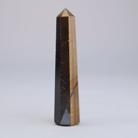 Tigers Eye Obelisk 50g natural crystal tower side alternate view