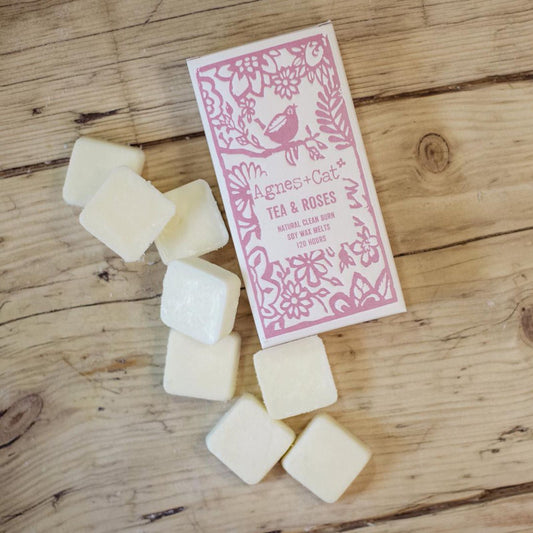 Agnes + Cat Box of 8 Wax Melts - Tea + Roses - Luna Panther