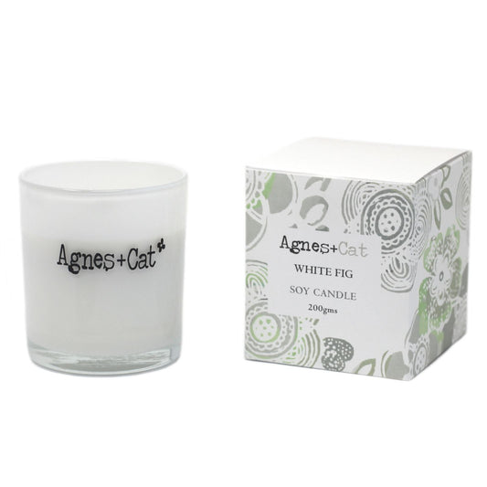 Agnes + Cat Votive Candle - White Fig - Luna Panther