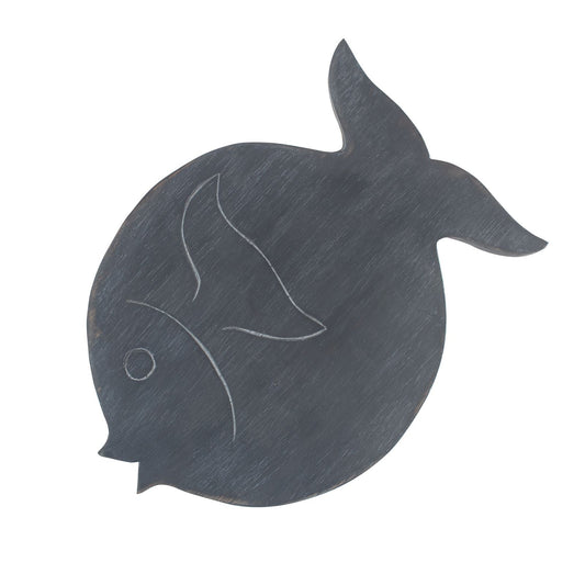 Albasia Wood Fish Stand - Greywash - Luna Panther