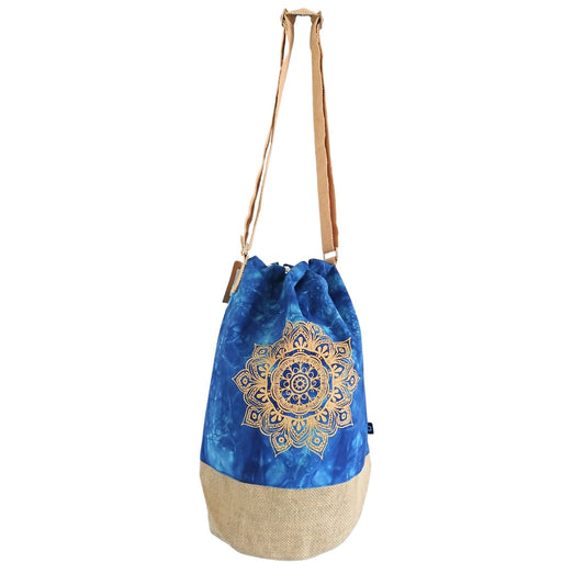 All Natural Backpack - Blue Stonewash - Mandala - Luna Panther alternate view