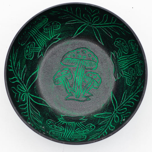 Aluminium Singing Bowl – Magic Mushroom – Green (20 cm) — singing bowl, image 2 of 6. alternate view