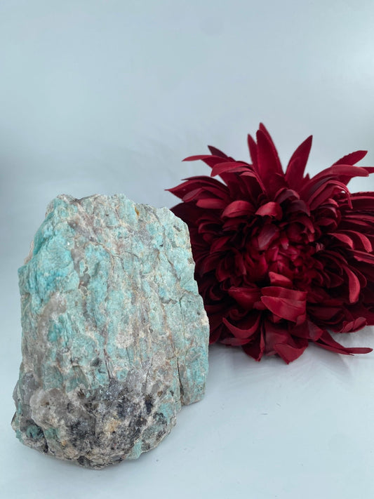 Polished Copy Of Amazonite Cut Base 1671G featuring aqua-green tone with silky sheen - Luna Panther alternate view