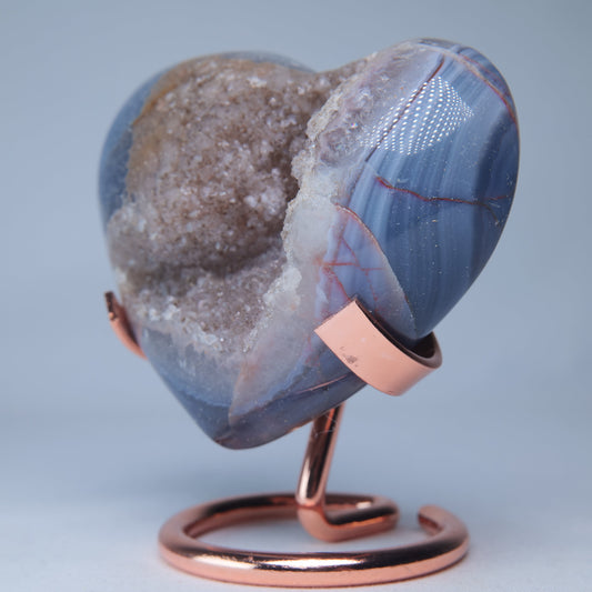 Amethyst Agate Druzy Heart 250g — one-of-a-kind natural crystal, product image 2 of 7. alternate view