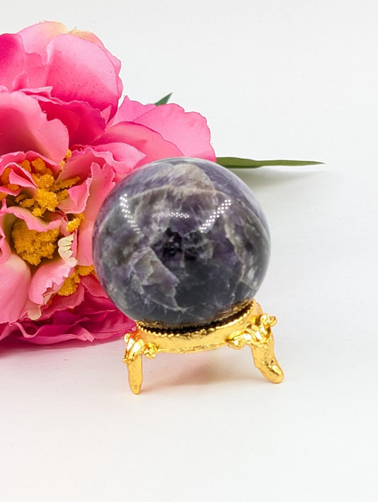 Polished Amethyst Sphere - 45mm - 131g featuring rich purple colour and natural clarity - Luna Panther