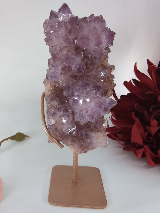 Natural Amethyst Spirit Druzy Cluster on Stand 319g featuring rich purple colour and natural clarity - Luna Panther
