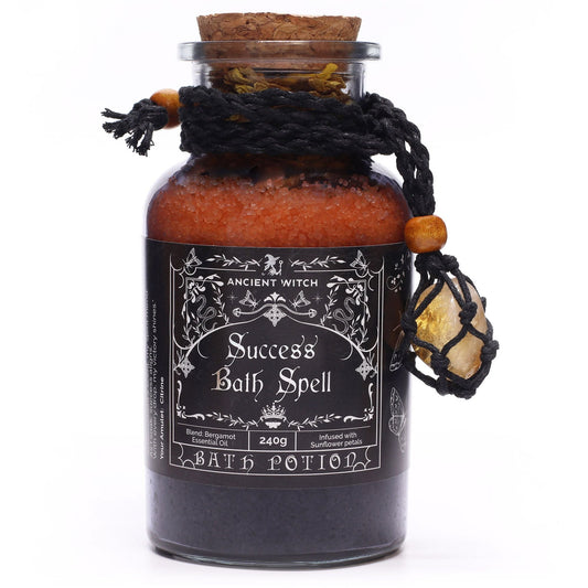 Ancient Witch Bath Spell Potion & Citrine Crystal Amulet - Success - Luna Panther alternate view