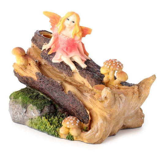 Polished Ancient Woodland Daydream Fairy Backflow Incense Burner 1 featuring natural patterning and unique variations - Luna Panther alternate view