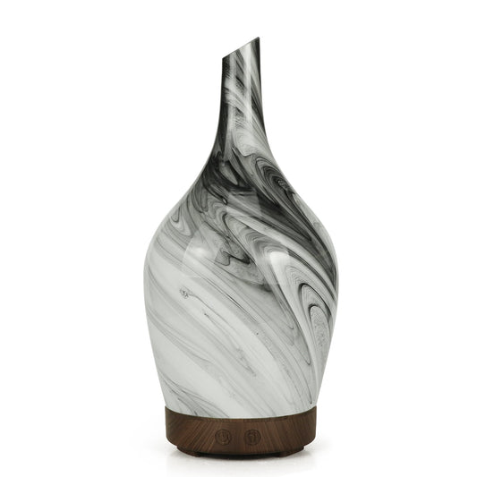 Polished Aroma Atomiser - Glass Abstract Grey USB featuring natural patterning and unique variations - Luna Panther
