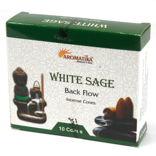 Aromatika Backflow Incense Cones - White Sage - Luna Panther