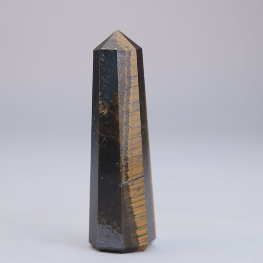 Tigers Eye Obelisk 56g natural crystal tower side alternate view