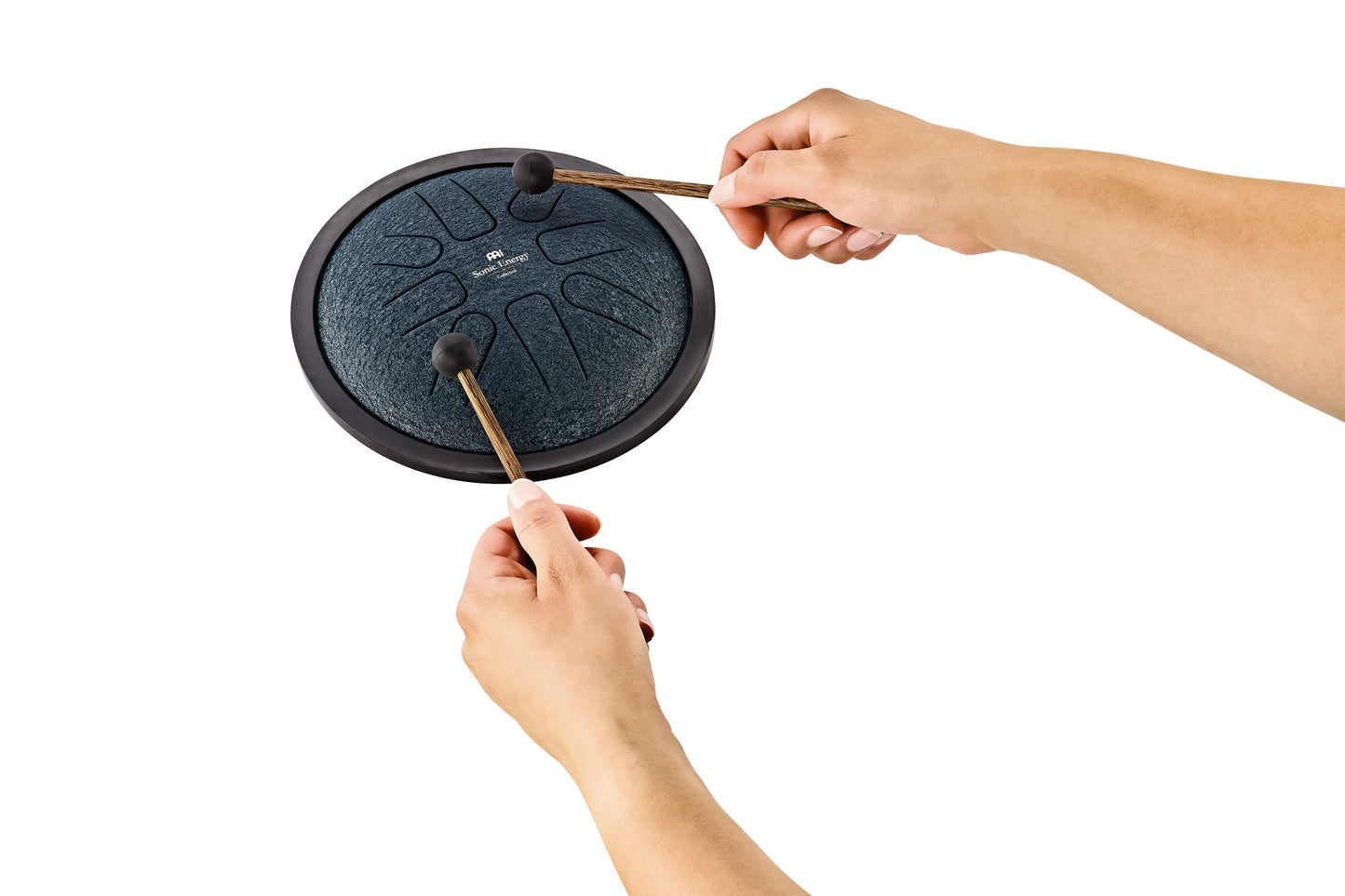 MEINL Sonic Energy Small Steel Tongue Drum 7" - G Minor/8 Notes/440 Hz - Navy Blue detail view 10 at Luna Panther