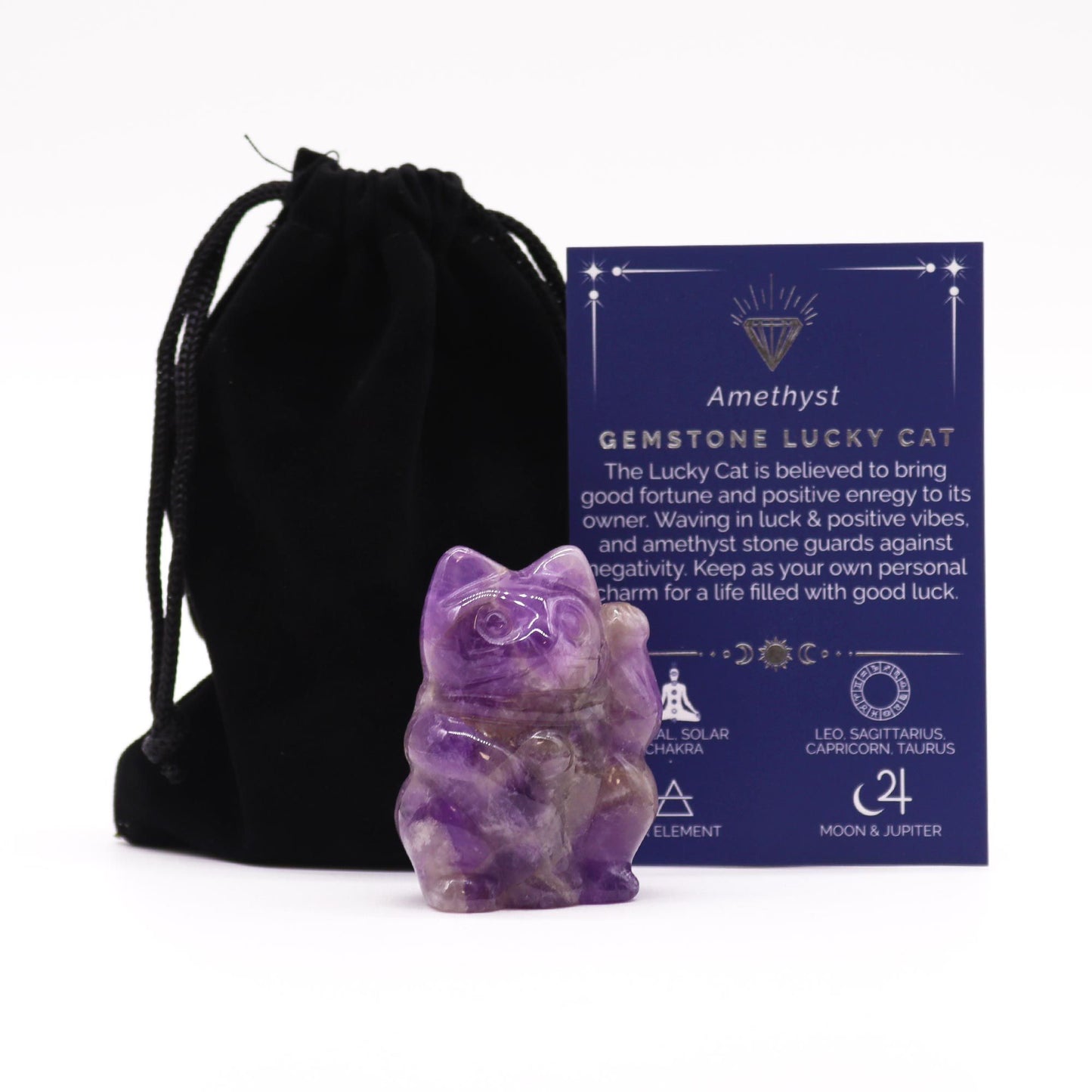 Gemstone Lucky Cat – Amethyst