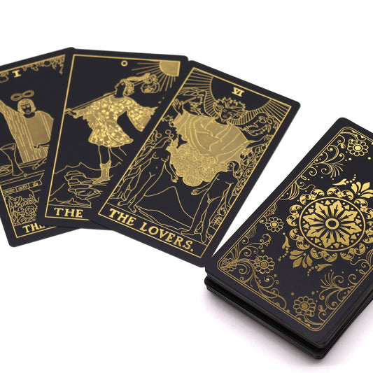 Gold Foil Tarot Set with Book - Gift Box detail view 2 at Luna Panther alternate view