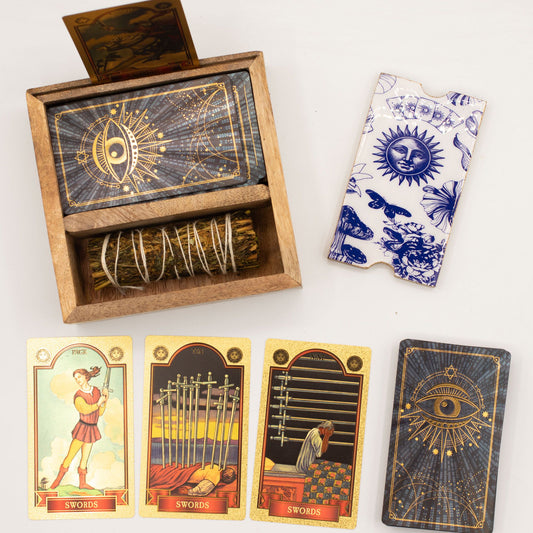 Two Section Tarot Box with Card Holder detail view 2 at Luna Panther alternate view
