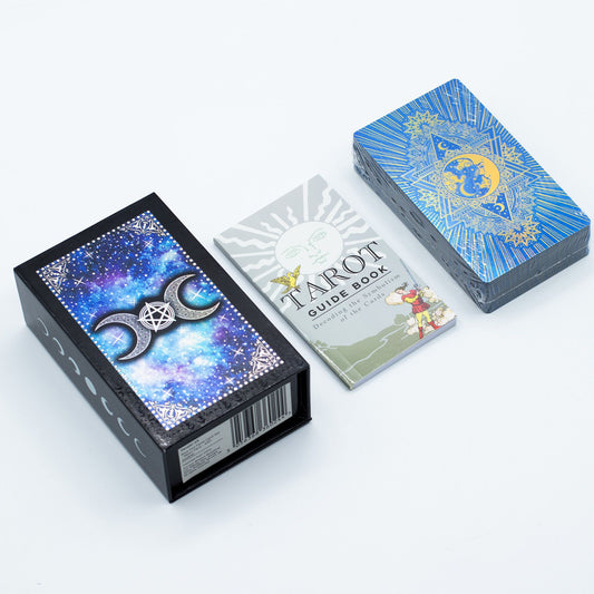 Blue Foil Tarot Deck - Moon Face with Booklet at Luna Panther