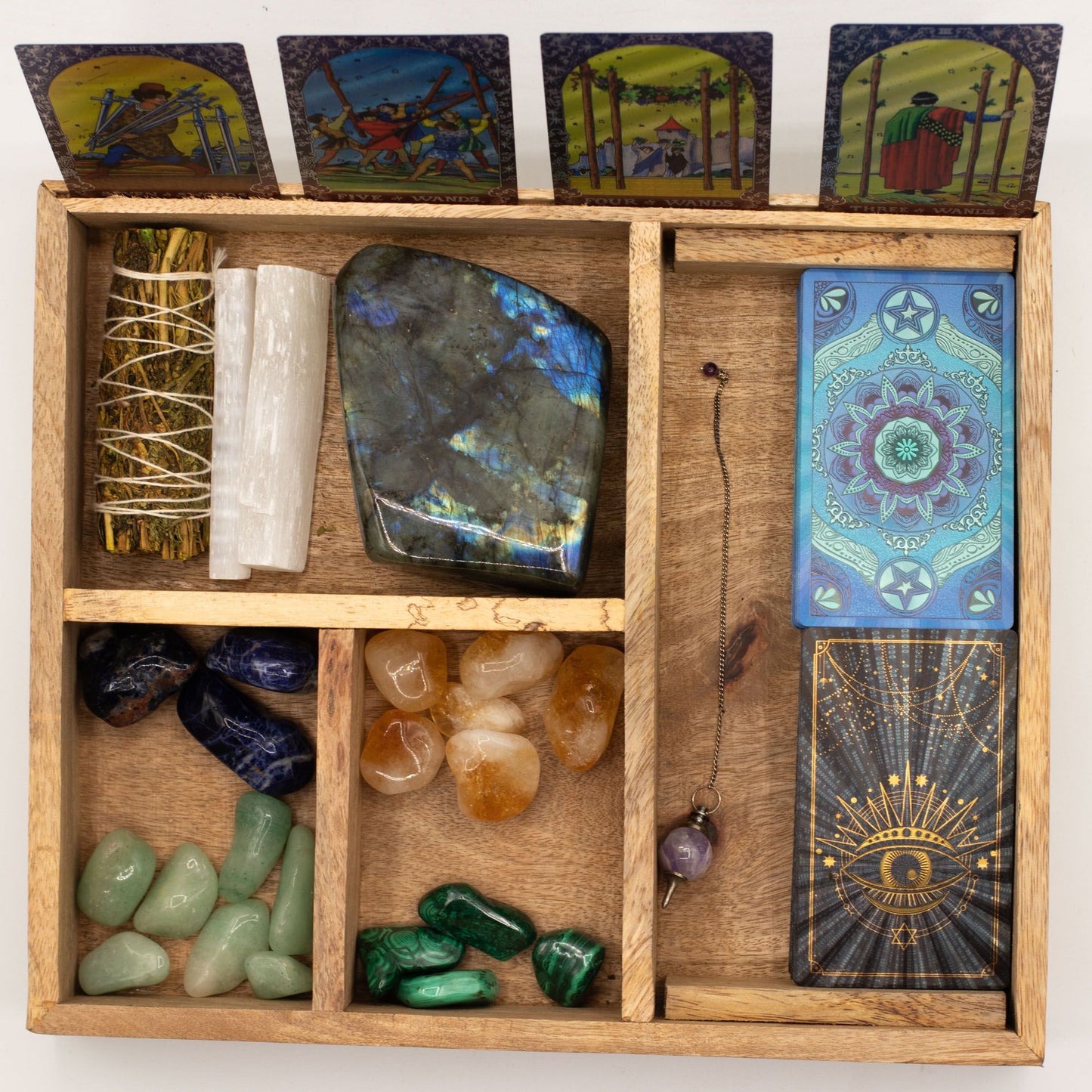 Four Section Tarot Box with Card Holder detail view 6 at Luna Panther