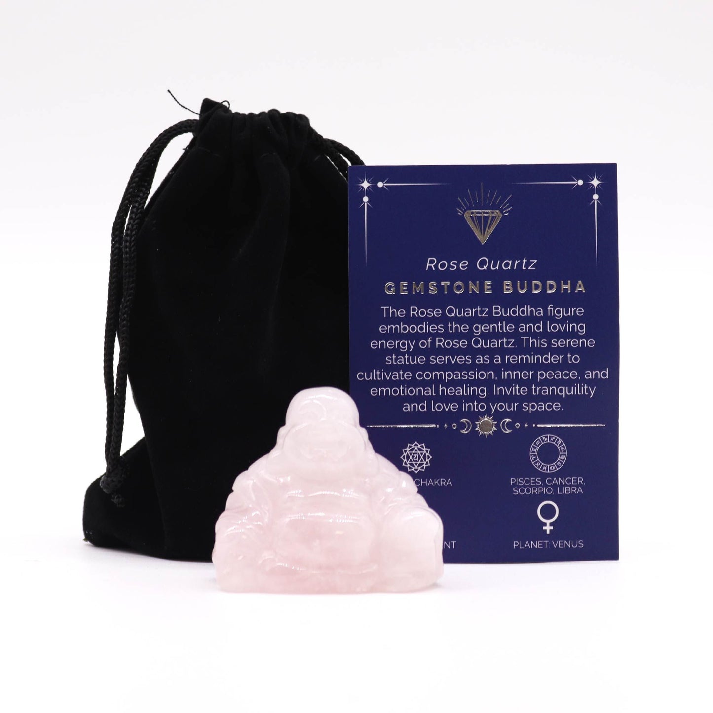Gemstone Large Buddha – Rose Quartz