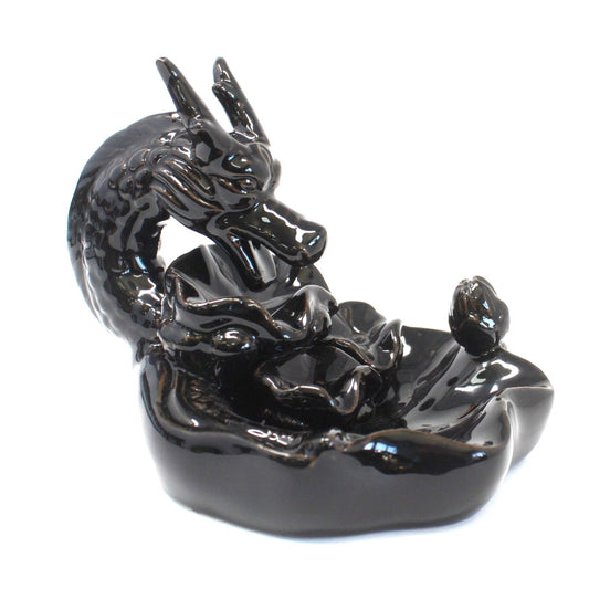 Polished Backflow Incense Burner - Large Dragon Pool featuring natural patterning and unique variations - Luna Panther